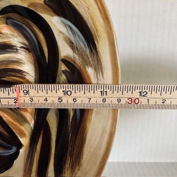 TableTops Gallery Romalo Rooster Dinner Plate 11.5" set of 4 Hand Painted Rustic - Picture 11 of 13